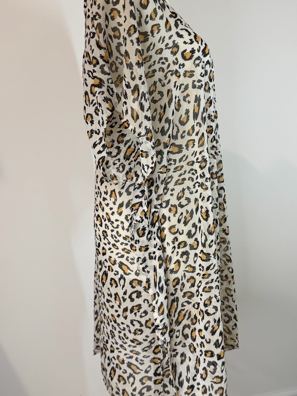 Palisades Beach Club Feline Leopard Swim Cover Up M/L Lace Up Tassel - Picture 3 of 5
